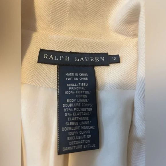 Ralph Lauren Elegant Blazer with Crest Patch size 12 nwot - Picture 4 of 7